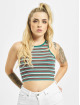 Urban Classics Tops sans manche Rib Stripe Cropped vert